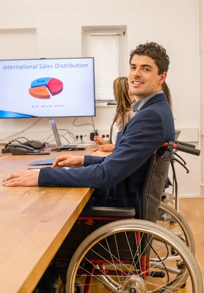 Inclusion - portrait of a man in wheelchair — Stock Photo, Image