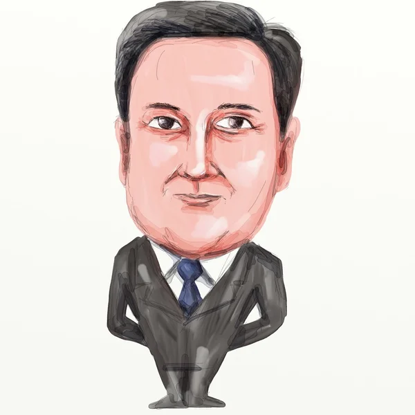 David Cameron Premier ministre britannique Cartoon — Photo