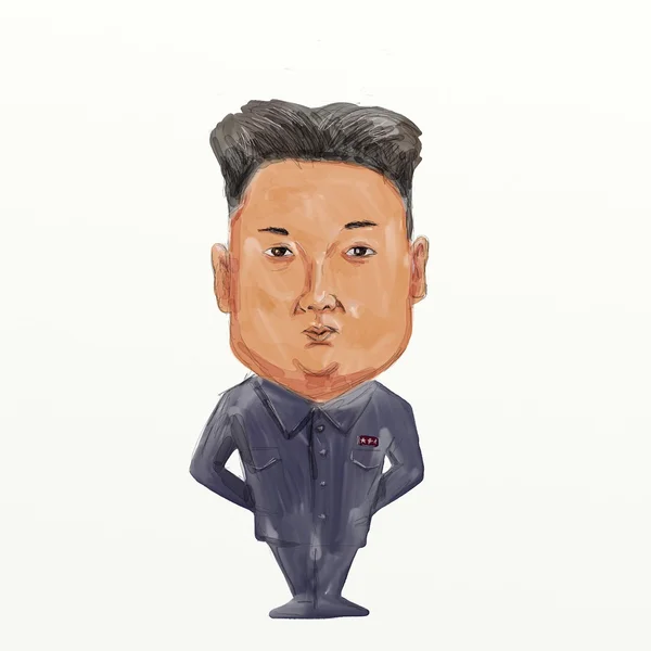 Ким Чен Ын Верховный лидер Северной Кореи по карикатуре — стоковое фото