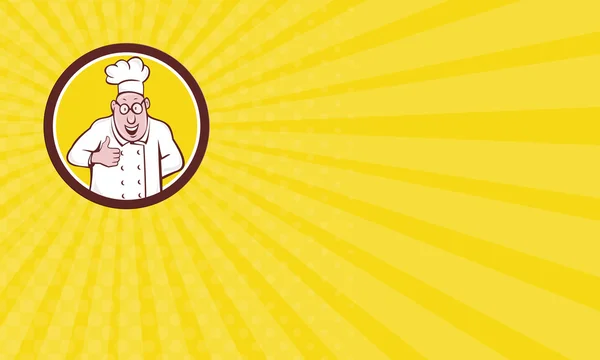 Biglietto da visita Chef Cook Pollici su Circolo Cartone animato — Foto Stock
