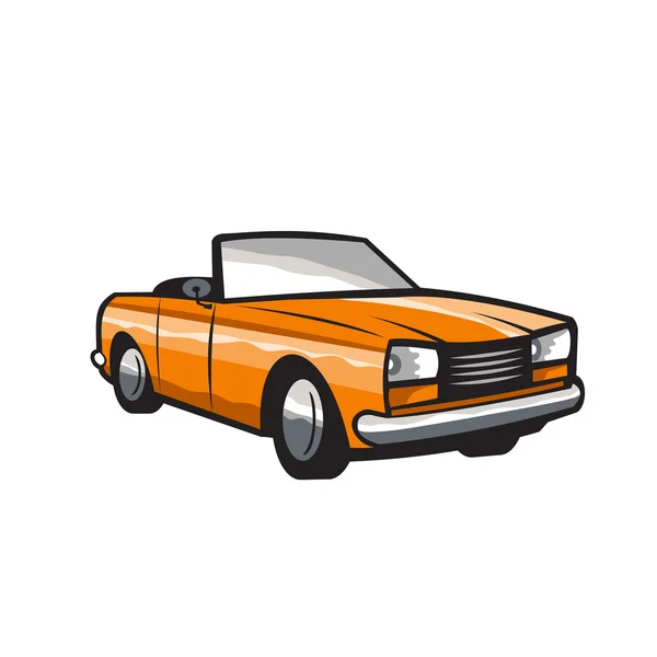 Oldtimer Cabrio Top-Down-Auto isoliert retro — Stockvektor