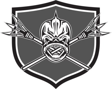 Kafatası yunus balık Spears Crest Retro geçti