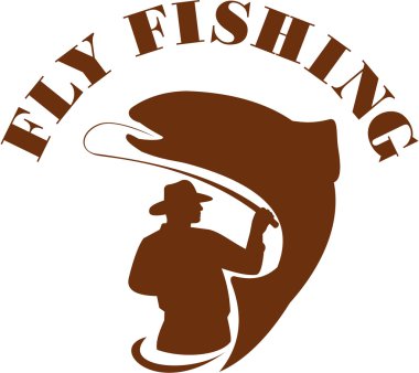 İzole Retro balıkçılık alabalık Fly