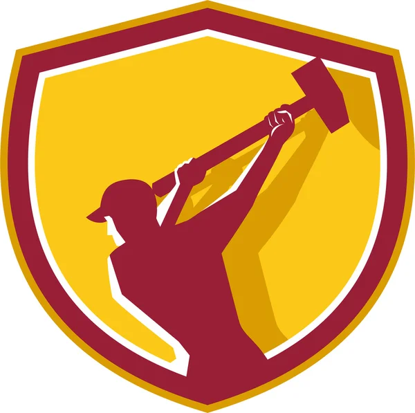 Demolice pracovník krutým Crest Retro — Stockový vektor