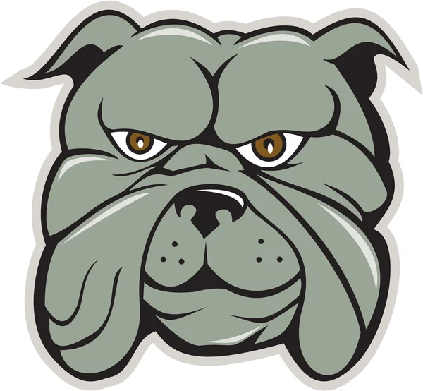 Cabeza Bulldog Dibujos animados aislados — Vector de stock