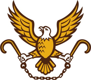 Amerikan Kartal Clutching Çekme J Hook Retro