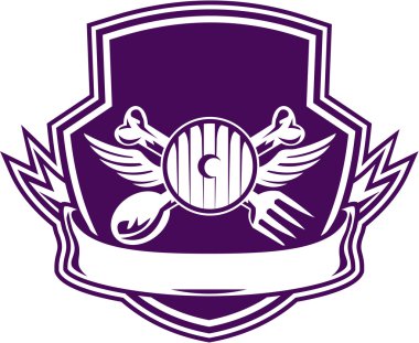 Crossed Spoon and Fork Headlamp Shield Retro