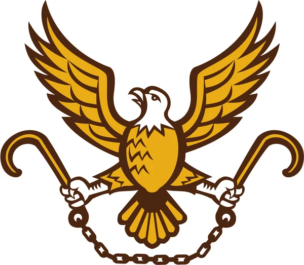 American Eagle Embrayage remorquage J crochet rétro — Image vectorielle
