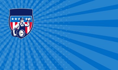 Kartvizit Amerikan İnşaat İşçisi Bira Fıçı Crest Retro