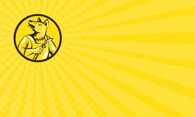 Kartvizit Dingo Köpek Kaynakçı Daire Retro