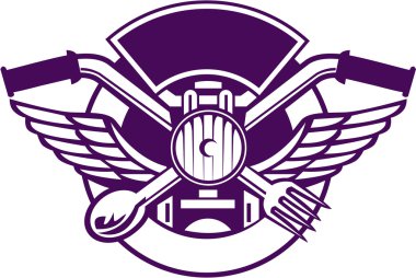 Çapraz kaşık ve çatal direksiyon Far daire Retro