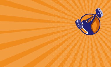 Kartvizit halterci sallanan halter arka daire Retro