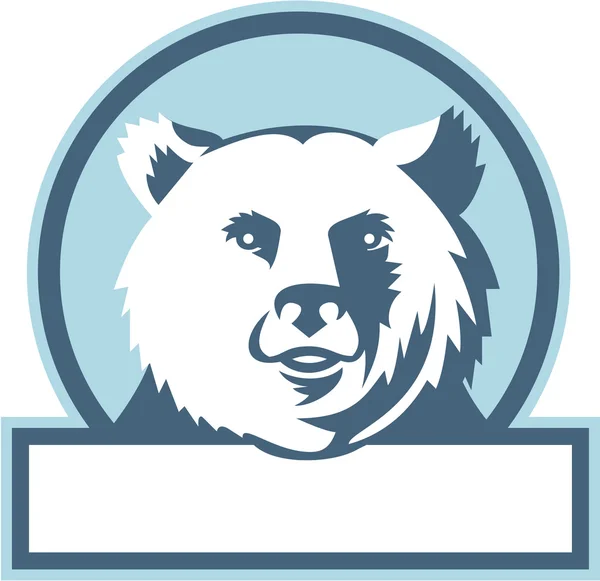 California Grizzly oso cabeza sonriente círculo retro — Vector de stock