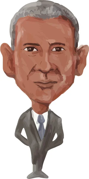 American President Barack Obama Caricature — Stock Vector