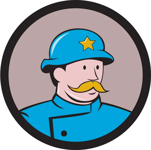 Poliziotto di New York Vintage Circle Cartoon — Vettoriale Stock