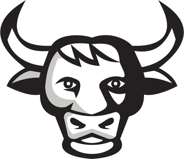 Bull Cow Head Retro — Stock Vector