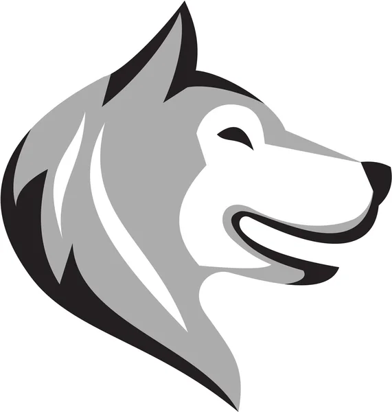 Husky tête de chien rétro — Image vectorielle