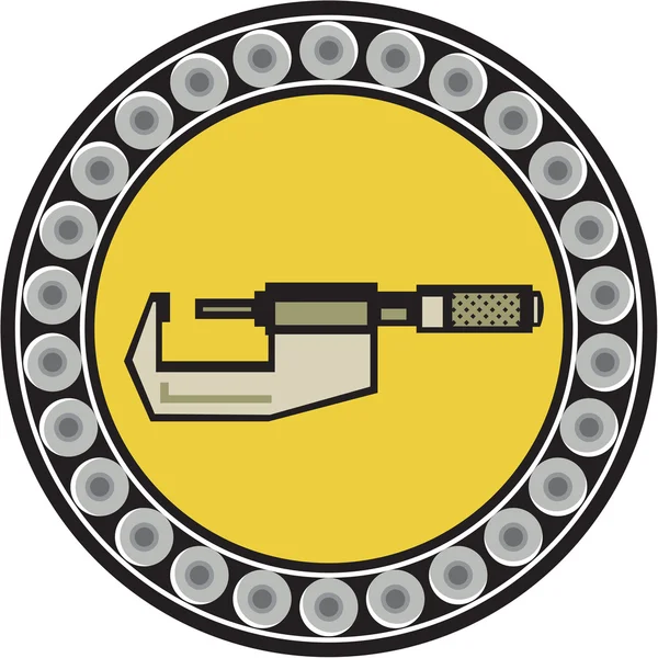 Calibre rodamiento de bolas círculo retro — Vector de stock