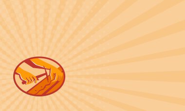 Kartvizit mobilya Upholsterer eller onarım Oval Retro