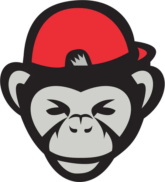 Баскетбольный кап Ретро для головы шимпанзе — стоковый вектор