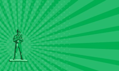 Kartvizit yeşil Builder Holding çekiç Retro