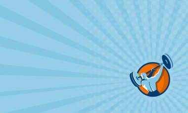 Kartvizit halterci sallanan halter geri görünüm daire Retro