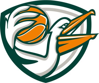  Pelikan Dunking Basketbol Crest Retro