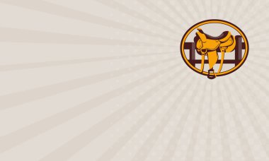 Kartvizit Batı Saddle Fence Oval Retro