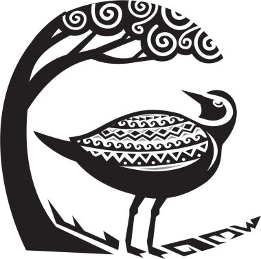 Ağaç Tribal Art ayakta altın yağmurcunu