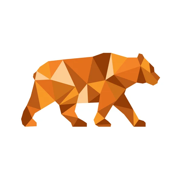Amerikai Black Bear oldala alacsony sokszög — Stock Vector