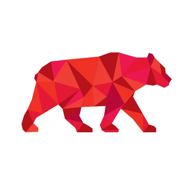 Amerikansk Black Bear Walking låg polygon — Stock vektor