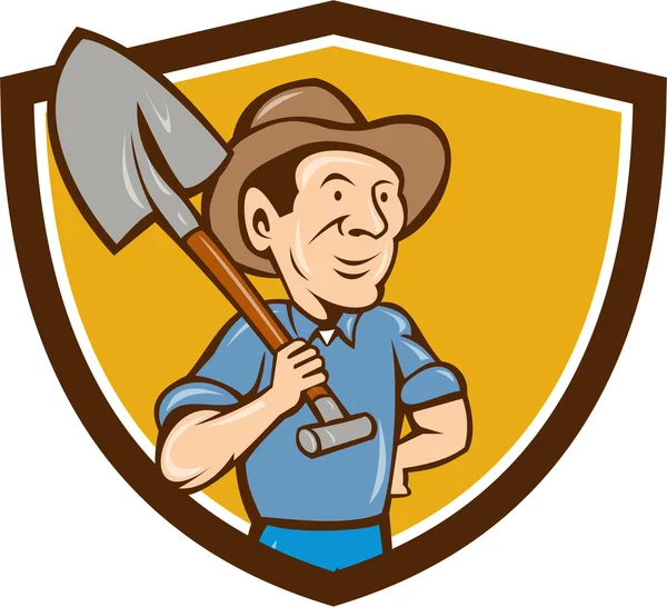 Boer schop schouder Crest Cartoon — Stockvector