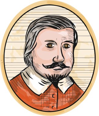 Ortaçağ aristokrat Oval gravür beyefendi