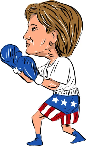 ヒラリー 2016年選挙ボクシング — ストックベクタ