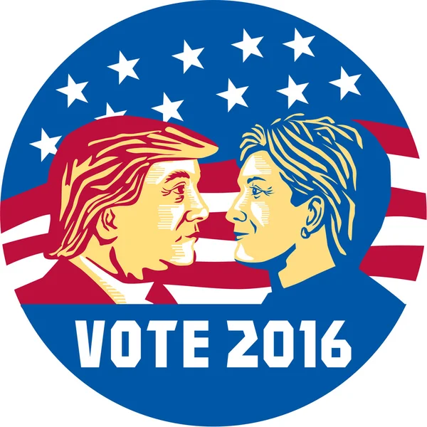 Vote 2016 Trump vs Clinton — Vetor de Stock