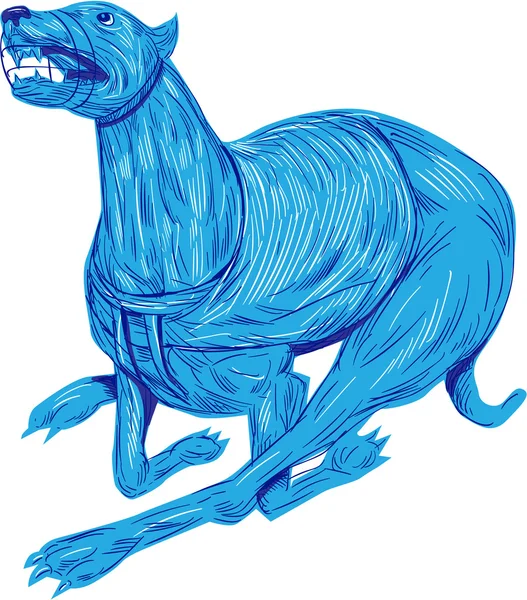 Pies charcik Racing rysunku — Wektor stockowy