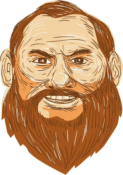 Adam yüz Retro sakallı — Stok Vektör