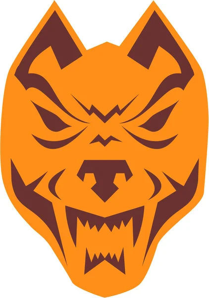 Angry Wolf Head Retro — Stock Vector