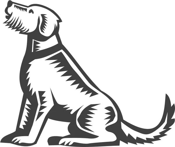 Galés terrier sentado leña — Vector de stock