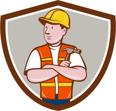 Oluşturucu marangoz silah çekiç Crest karikatür katlanmış