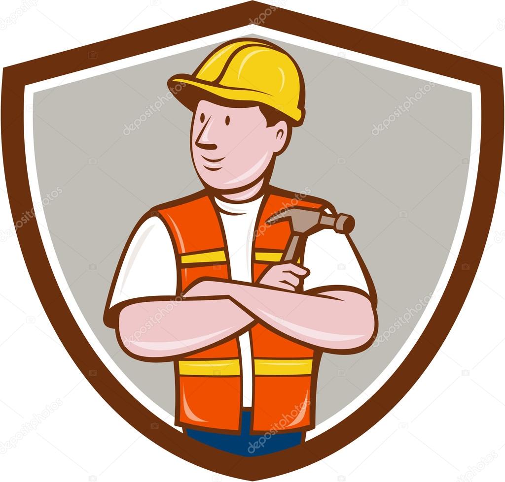 Builder, Handwerker oder Bauarbeiter trägt Arbeit Weste, Stock Bild