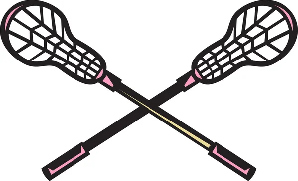 Bastone di lacrosse Woodcut — Vettoriale Stock