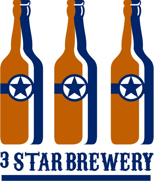 Garrafas de cerveja Star Brewery Retro —  Vetores de Stock