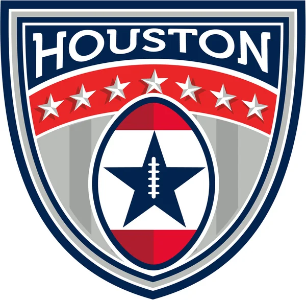 American Football Houston Estrellas Rayas Cresta Retro — Vector de stock