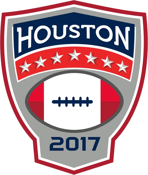 Houston 2017 Fútbol americano Cresta del partido grande Retro — Vector de stock