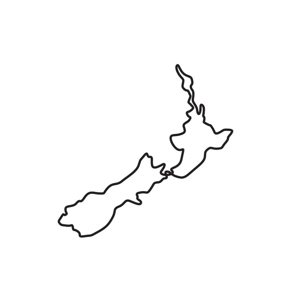 Continuous Line Drawing Illustration Map New Zealand Showing North Island — Stock Vector
