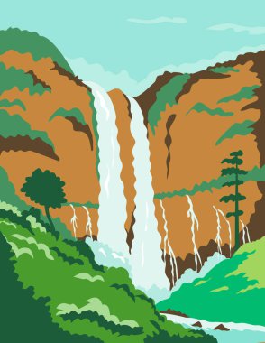 Filipinler 'in Kuzey Mindanao bölgesindeki Agus Nehri' nin şelalesi olan Maria Cristina Şelalesi 'nin poster sanatı proje yönetimi veya federal sanat projesi tarzında yapılmıştır..