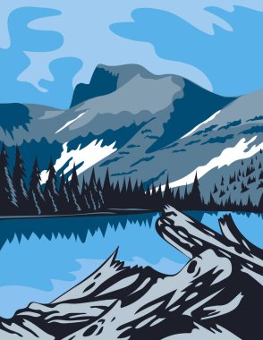 Büyük Havza Ulusal Parkı 'nın WPA poster sanatı, Utah sınırı yakınlarındaki White Pine County, Nevada' da Amerikan ulusal parkı, Birleşik Devletler çalışma projesi yönetimi veya federal sanat projesi tarzı.