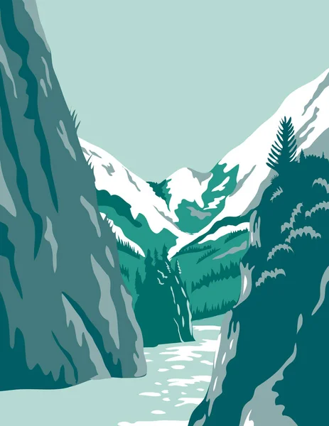 Wpa Poster Kunst Van Kenai Fjords National Park Een Nationaal — Stockvector