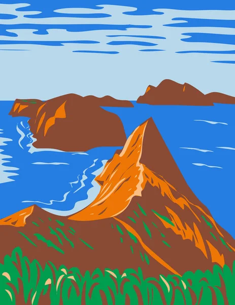 Arte Del Cartel Wpa Del Parque Nacional Las Islas Del — Archivo Imágenes Vectoriales